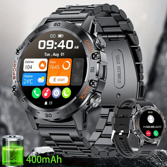 Reloj inteligente LIGE para hombre, con llamadas por Bluetooth, resistente al agua, control de la salud, 400 mAh, para deportes al aire libre