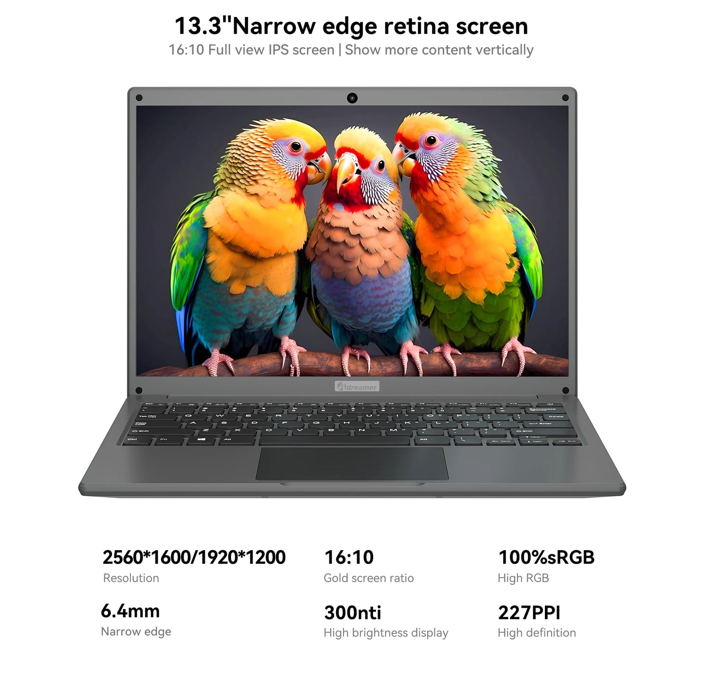 Adreamer Laptop de 13.3 Intel CPU 2.5K FHD IPS 8GB 1T SSD 2.5K FHD